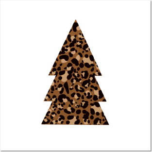 Christmas tree made of leopard pattern Posters and Art